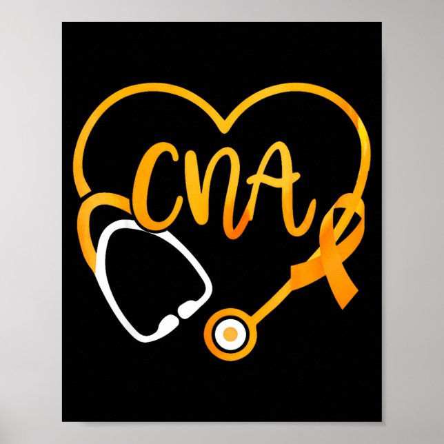 Poster Faixa de estetoscópio cardíaco Cna Esclerose Múlti (Frente)