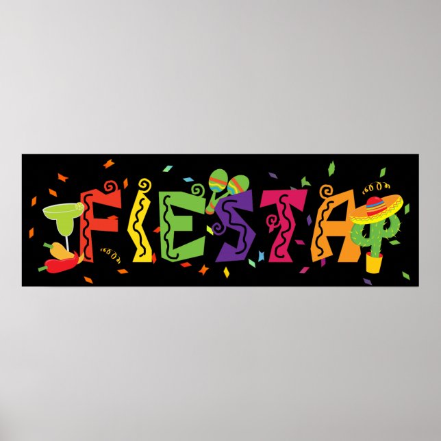 Poster Faixa De Festa Colorida Cinco De Maio (Frente)