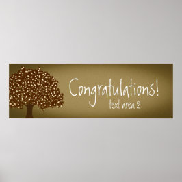 Póster Faixa de Partido Rústico da Árvore Iluminada pela 