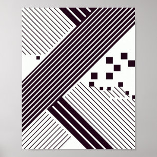 Poster Faixa Diagonal Negrito com Praças Geométricas
