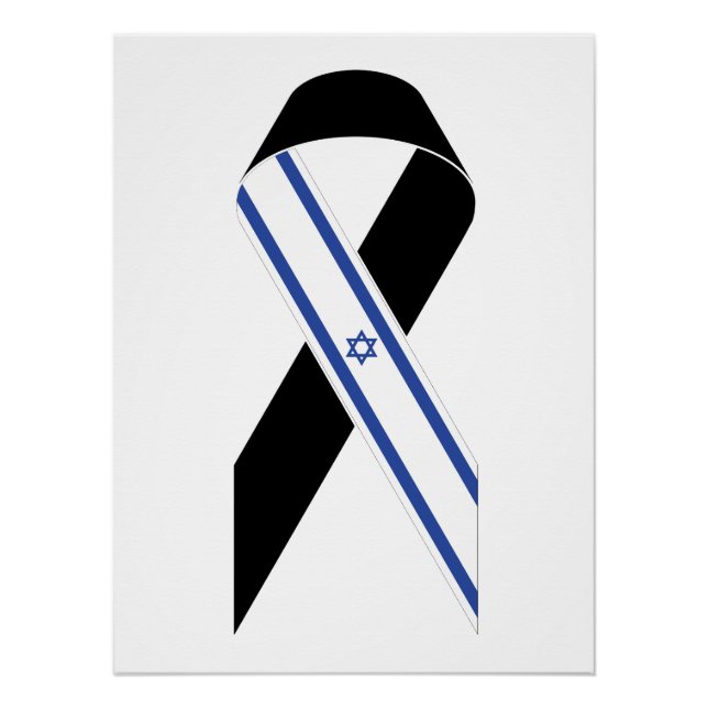 Póster Faixa negra da bandeira israelense (Frente)