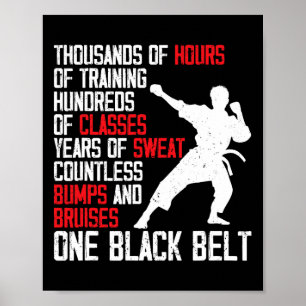 Poster Faixa Preta de Taekwondo Engraçado Karate Judo Art