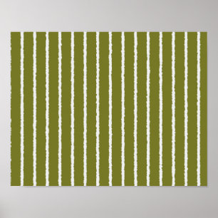 Poster Faixa Verde-Oliva com Linhas Isoladas