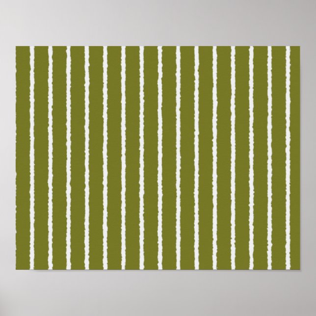 Poster Faixa Verde-Oliva com Linhas Isoladas (Frente)