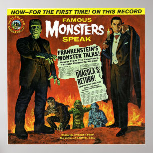 Poster Fala dos monstros famosos