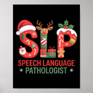 Poster Fala engraçada de Natal Patólogo da Linguagem Fala