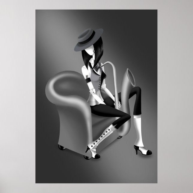 Poster "Fala fácil" - Inspirado no Jazz (Frente)