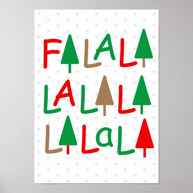 Poster FaLaLa. Flocos Vermelhos de Neve das Árvores de Na (Frente)