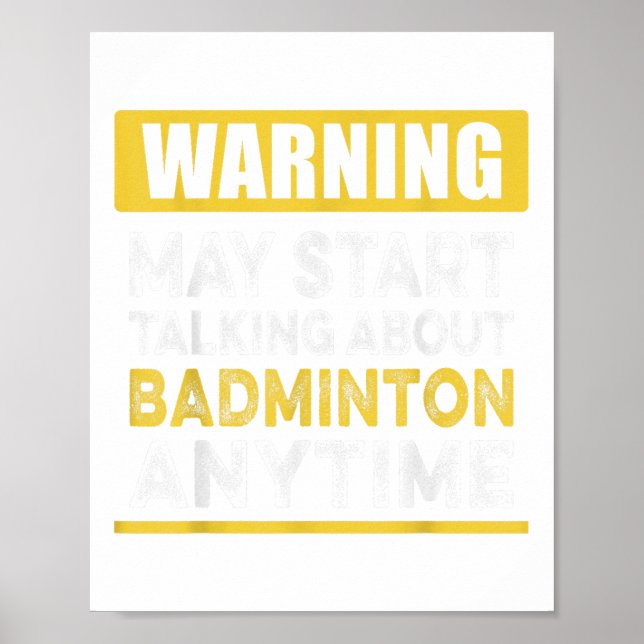 Poster Falando Sobre Badminton a Qualquer Momento Pl Badm (Frente)