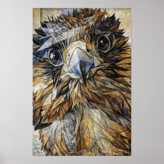 Poster Falcão Mosaico - Arte Geométrica de Ave de Rapina