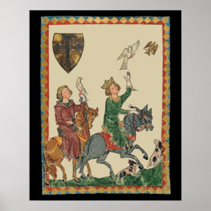 Poster Falcoaria, Códice Manesse do Século XIV