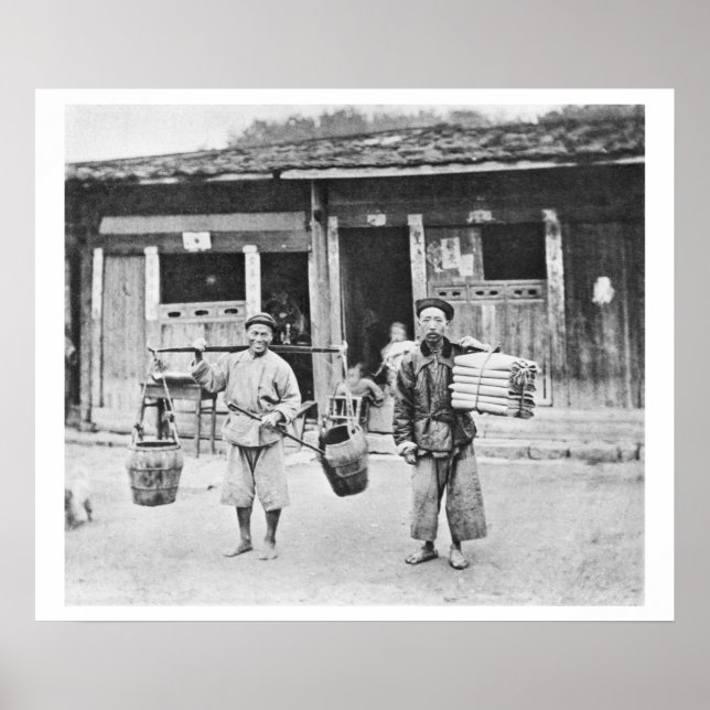 Póster Falcões chineses, c.1870 (foto b/w) (Frente)