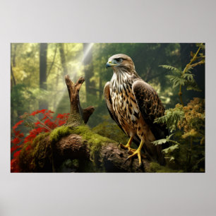 Poster Falcon Animal Bird Wilderness Colority
