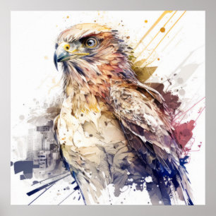 Poster Falcon Bird Retrait Animal Painting Willife Free