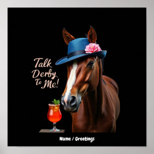Poster Fale Derby Comigo Citação Engraçada de Cavalo de C