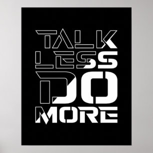 Poster Fale Menos Faça Mais Citação Motivacional Inspirad