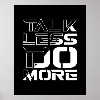 Poster Fale Menos Faça Mais Citação Motivacional Inspirad