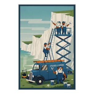 Póster Falésias Brancas de Dover Engraçadas