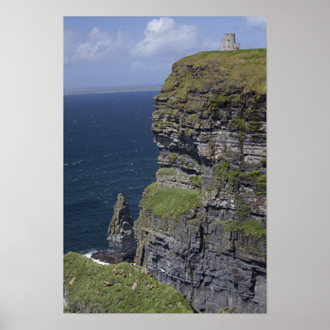 Póster Falésias Cênicas de Moher e Torre O'Brien (Frente)