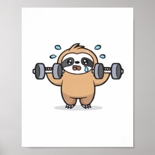 Poster Falha de Chibi Sloth Gym - Um Trabalho Engraçado D