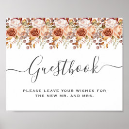 Poster Fall Autumn Leaves Rustic Country Boho Wedding