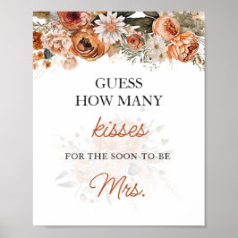 Poster Fall Boho Adivinha Quantos Jogo De Chá de panela D