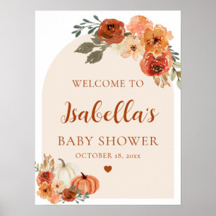 Poster Fall Boho Little Pumpkin Sinal de boas-vindas