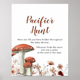 Poster Fall Boho Mushroom Floral Pacifier Hunt Games Sina