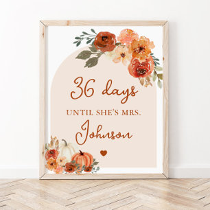 Poster Fall Boho Terracotta Pumpkin Dias até que ela seja