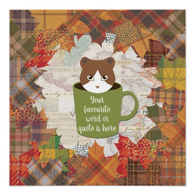 Póster Fall Break Cat Glossy Poster (Frente)