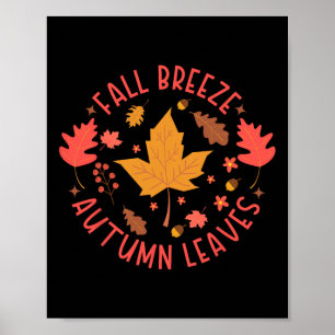 Poster Fall Breeze Autumn Deixa Folha De Mapeador Cinto P