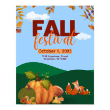 Fall Fest Poster, Autumn, Holiday