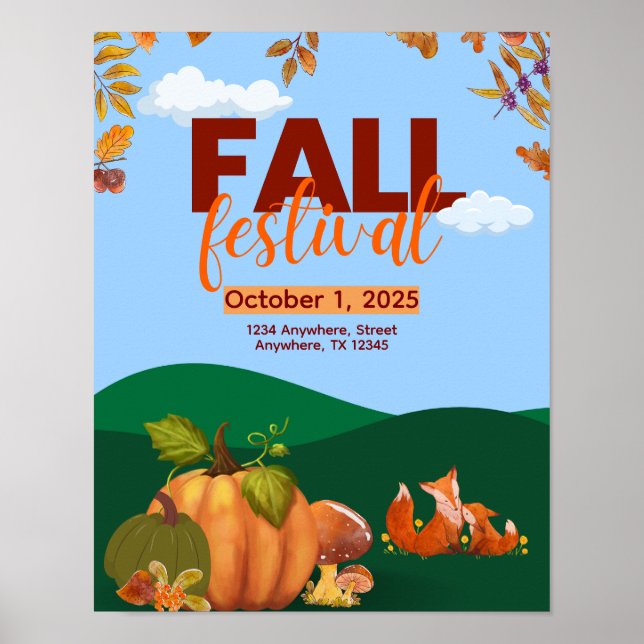 Poster Fall Fest Poster, Autumn, Holiday (Frente)