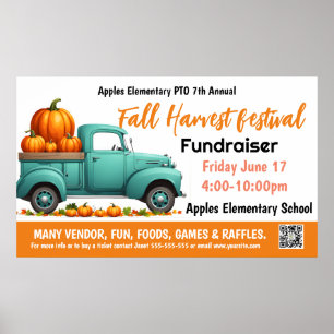 Poster FALL FESTIVAL Fundraiser PTO Banner da Igreja PTA