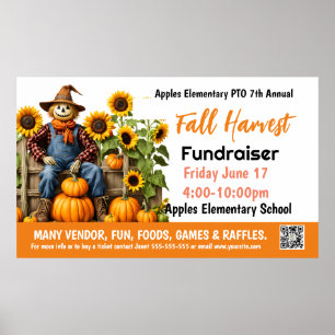 Poster FALL FESTIVAL Fundraiser PTO Banner da Igreja PTA
