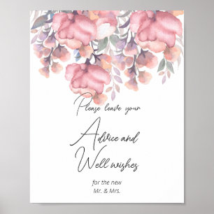 Poster Fall Floral Dusty Rose Advice and Well wishes