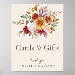 Poster Fall Floral Ivory Wedding Cards & Gifts Sinal