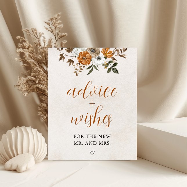 Poster Fall in Love | Advice & Wishes Bridal Shower Sign (Criador carregado)