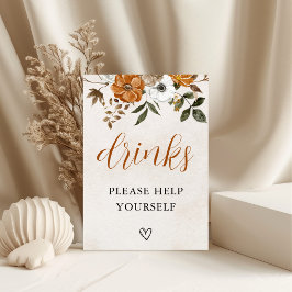 Poster Fall in Love | Bridal Shower Drinks Bar Sign