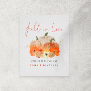 Poster Fall In Love Glittery Pumpkins Bem-Vindo Casamento