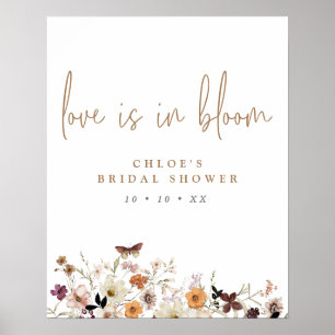 Poster Fall Love está no Bloom Floral Chá de panela Welco