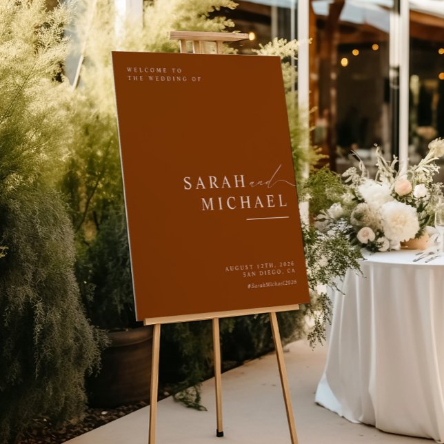 Poster Fall Minimal Modern Script Simple Wedding Welcome (Criador carregado)
