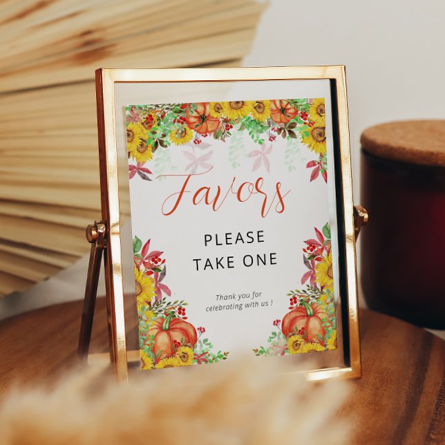 Poster Fall Pumpkin Chá de fraldas Favoritos Sinal (Criador carregado)