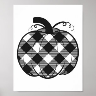 Poster Fall Pumpkin Cute Ação de Graças Autumn Buffalo Pl