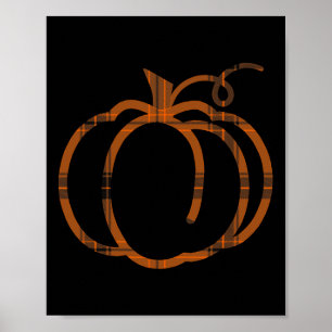 Poster Fall Pumpkin Cute Ação de Graças Autumn Buffalo Pl