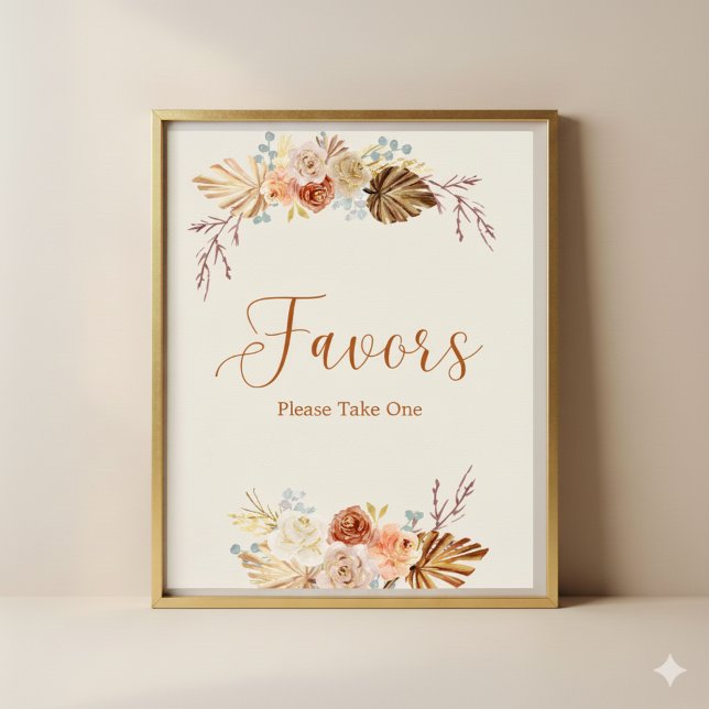 Poster Fall Rustic Favors Please Take One Bridal Shower (Criador carregado)