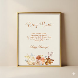Poster Fall Rustic Ring Hunt Bridal Shower Game