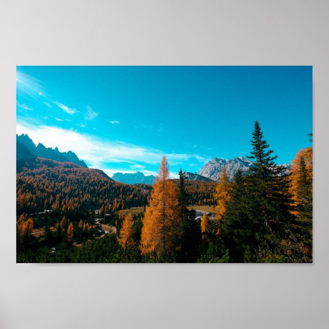 Poster Fall Simple Landscape Photos Mountain 4k Wallpaper (Frente)