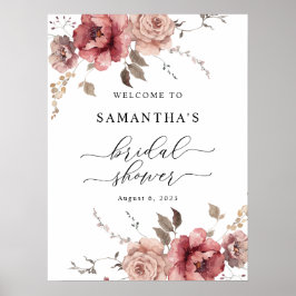 Poster Fall Terracotta Burgundy Sinal de Boas-vindas