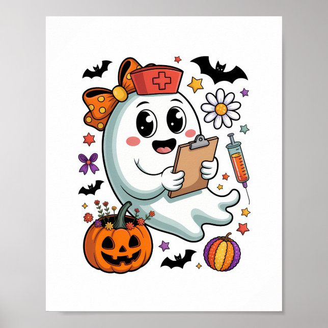 Poster Fall Vibes Ghost Nurse Autumn (Frente)